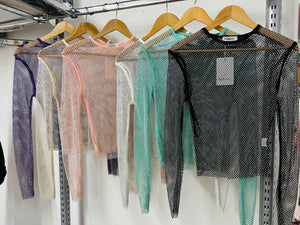 Shimmer Mesh Sparkle Festival Tops