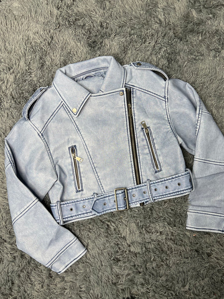 Blue Zara Pu Jacket