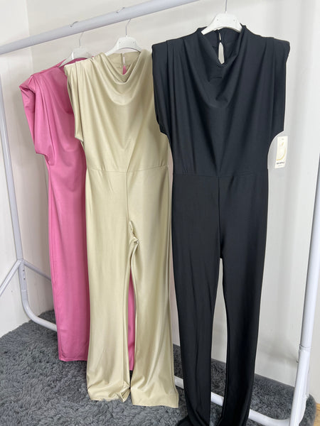 Valencia Satin Draped Jumpsuit