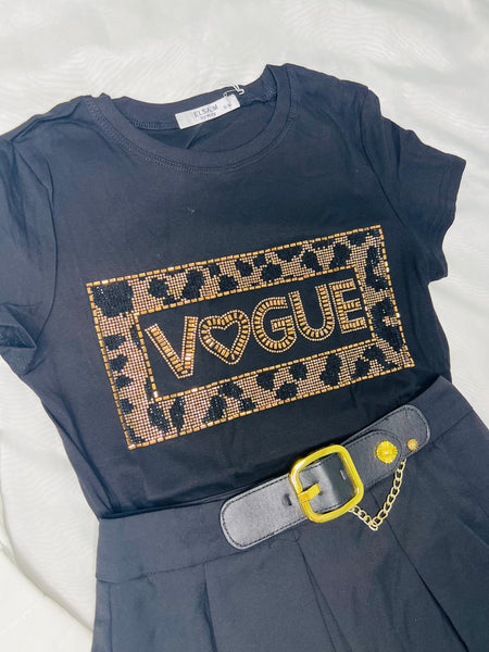 Vogue Leopard Slogan TShirt