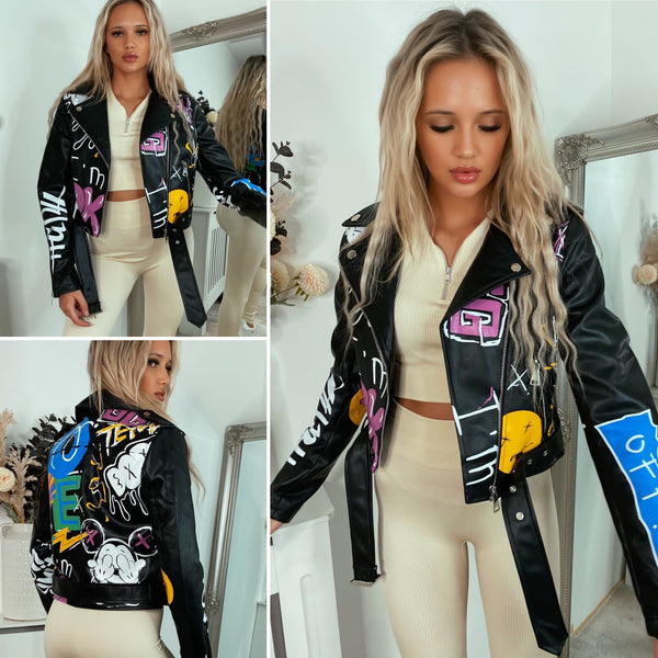 Gail Graffiti Pu Jackets