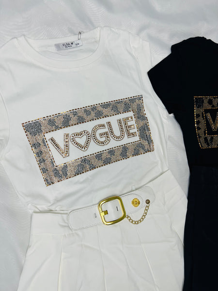 Vogue Leopard Slogan TShirt