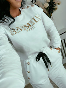 Balmain Button Slogan Front Tracksuits