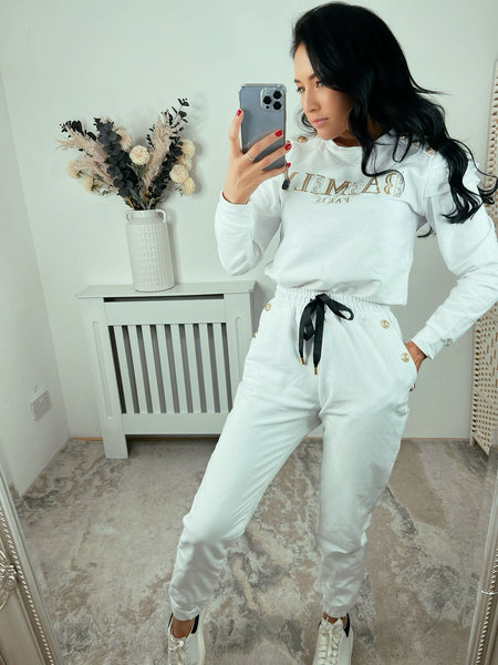 Balmain Button Slogan Front Tracksuits