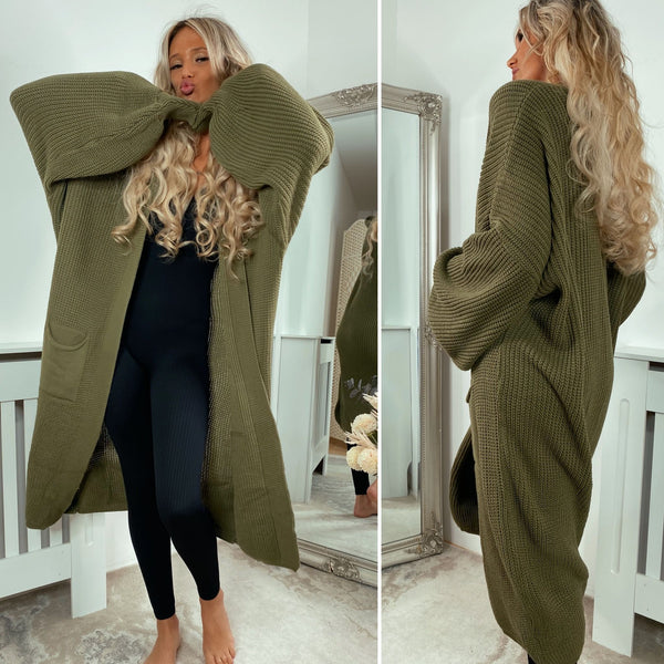 Ellie Oversized Knit Balloon Maxi Cardigan